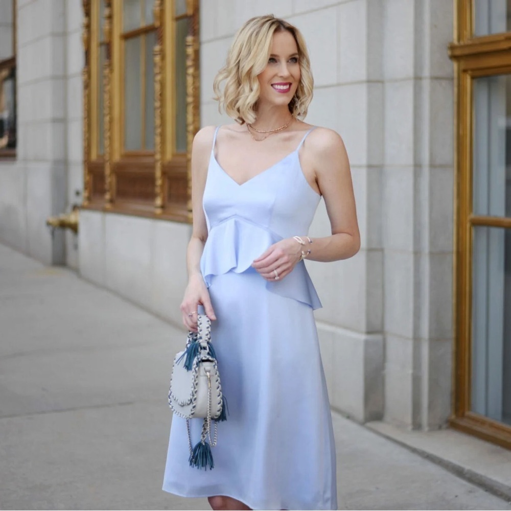 NWT Banana Republic Light Blue Peplum Slip Dress — Size 2
